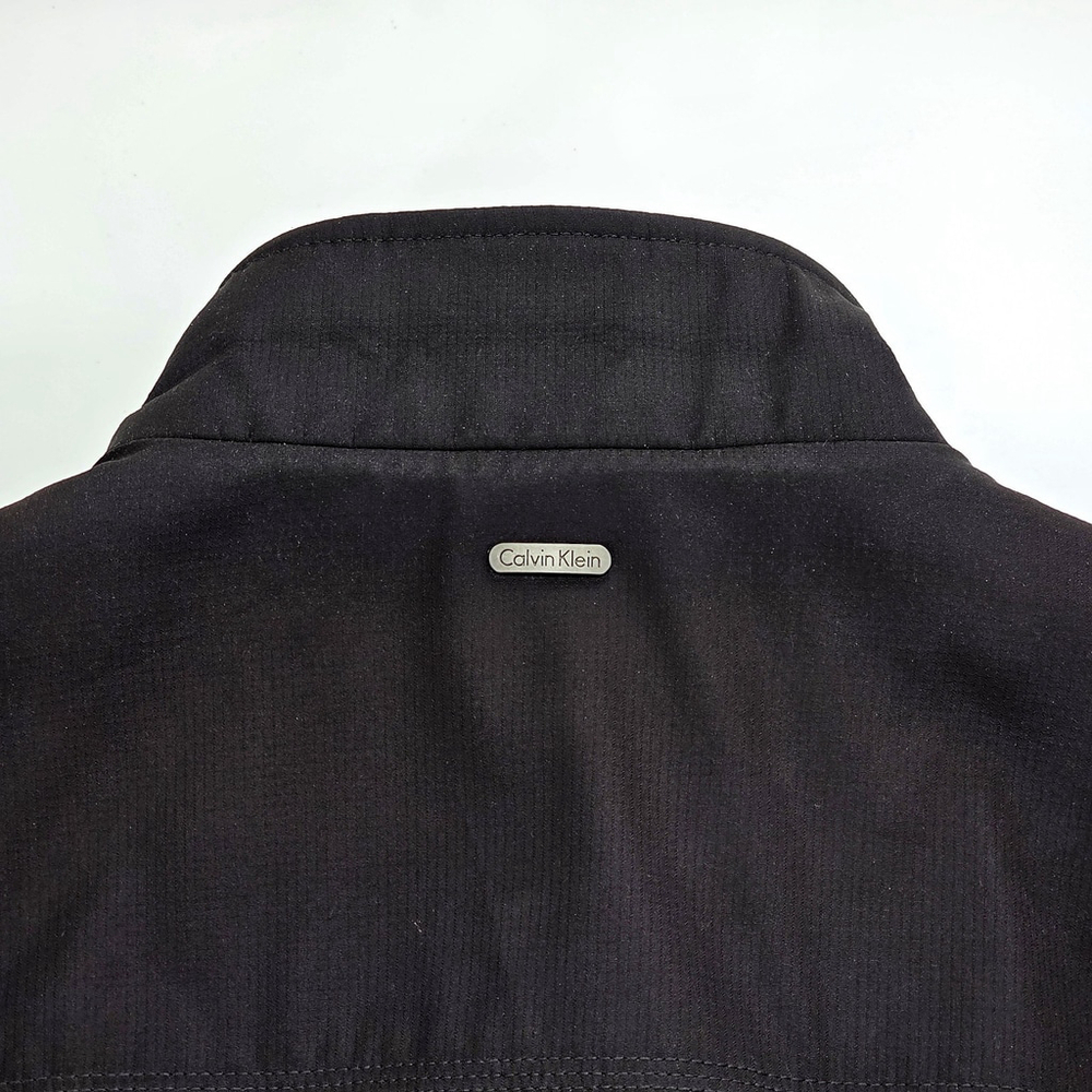 Calvin Klein Bomber Jacket Mens Small Black Water Resistant Windbreaker Ripstop - Picture 13 of 16